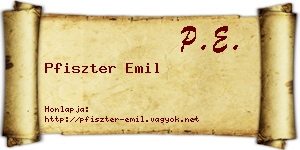 Pfiszter Emil névjegykártya